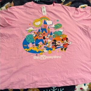 Disney Pink Tee with Colorful Graphic
